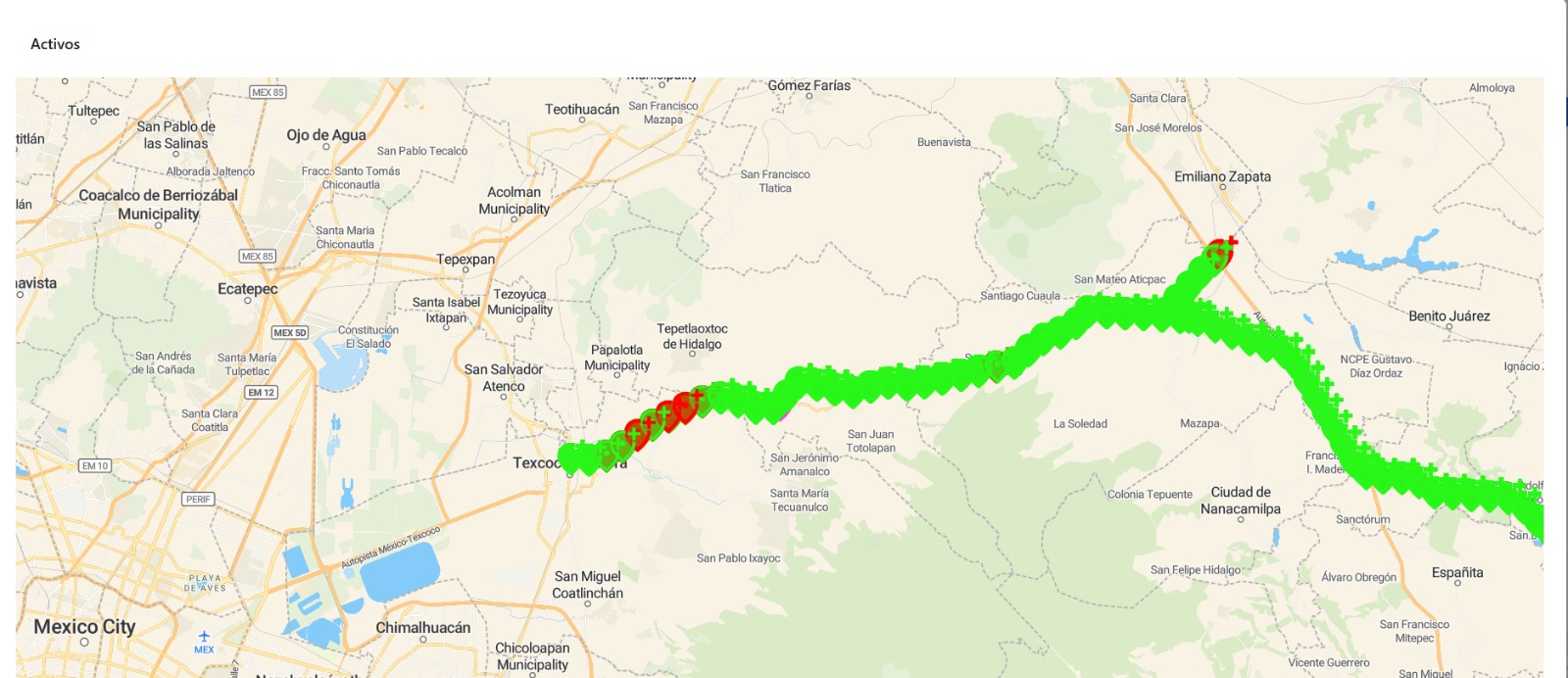 Map view with georeferenced assets